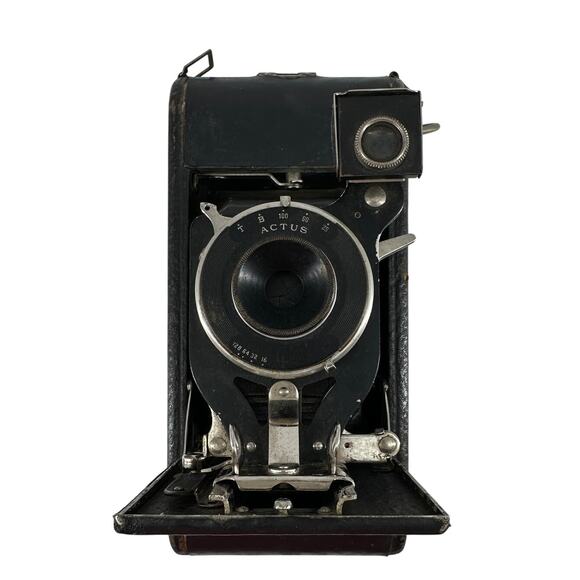 Vintage Folding Bellows Camera with Actus Lens & Leather Case - Picture 2 of 10